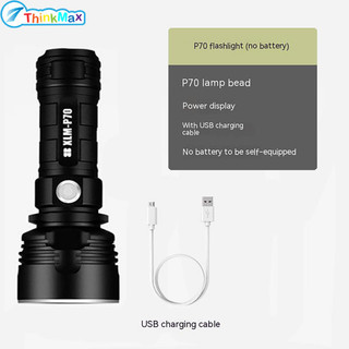 Đèn pin Mini LED P70 có thể sạc lại Pin Lithium có thể tháo rời 3 cấp độ USB Sạc nhanh Tay siêu sáng