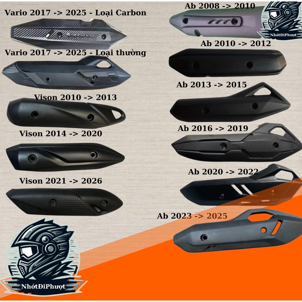 Ốp pô xe AB, che pô xe Air Blade 125/150/160 các đời loại tốt