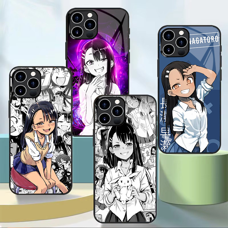 Ốp Điện Thoại Kính Cường Lực Nagatoro san 02 Cho Iphone 11 12 Mini 13 14 Plus 15 16 Pro Max