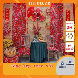 Vải Con Công Trang Trí Tết 2025, Decor Tết, Vải Chăn Con Công Phông Chụp Ảnh Tết, Background Tết - TiTi Decor