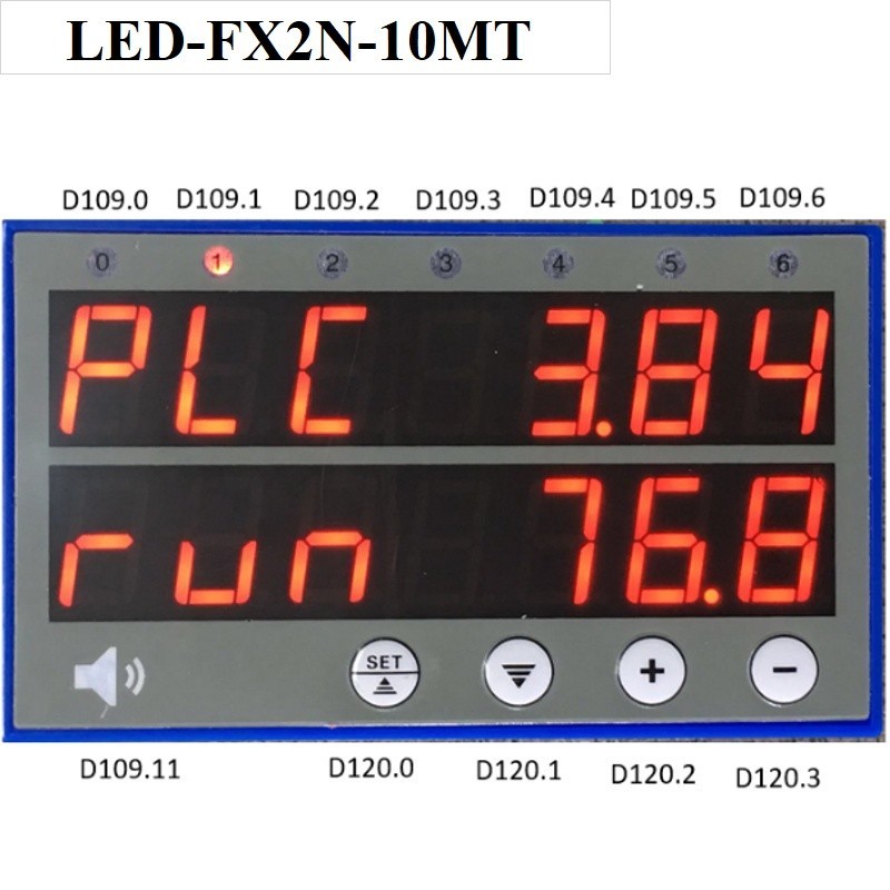 Màn hình HMI LED hiển thị 2 x 7 số tích hợp PLC mini FX2N lập trình GX Works2