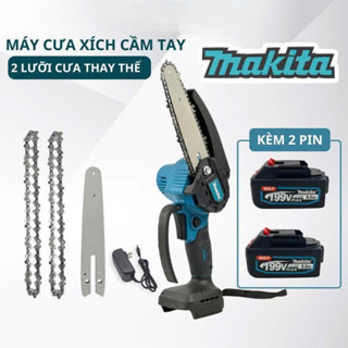 Bộ Máy Cưa Xích PIN Cầm Tay Cưa Gỗ, 2 PIN MAKITA 199V Lõi Đồng Mạnh Mẽ Bền Bỉ, Hệ Thống Bơm Nhớt Tự Động New 2025