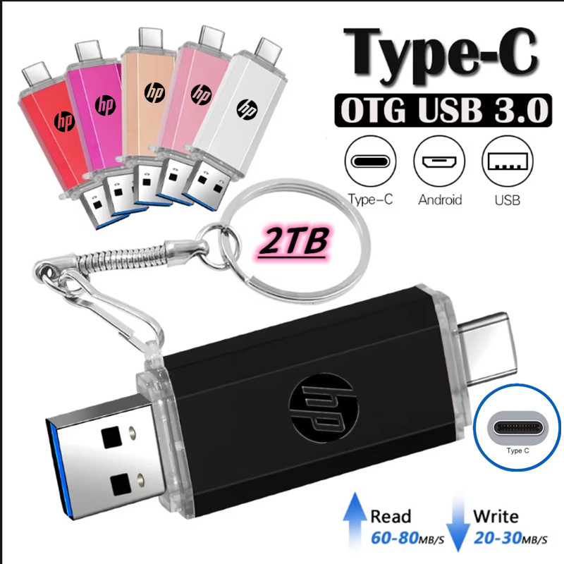 2TB 3.0 Kim Loại OTG 2 TRONG 1 Loại C Pen Drive 128GB USB Memory Stick 8GB 32GB 64GB 128GB USB Flash