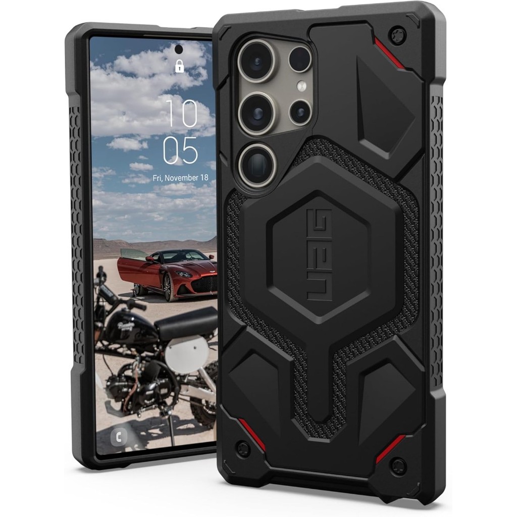 UAG cho Samsung Galaxy S25 Ultra Case S25 + S24 + S23 + Kevlar Black Monarch Pro Vỏ điện thoại chống