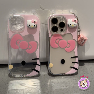  Ốp Điện Thoại Nửa Mặt Mèo Dễ Thương Cho iPhone 11 12Pro 13 14Plus 15Pro Max 16Plus 16Pro XR XS Max 7 8Plus Dây Xích Tình Yêu Cô Gái Chống Rơi Vỏ Điện Thoại Di Động TED 