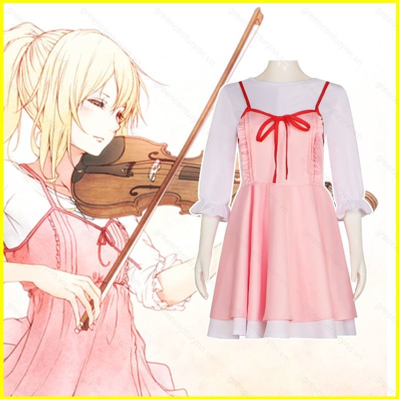 Gn Anime Your Lie in April Miyazono Cosplay Dress Trang Phục Nữ Hallween Party NG