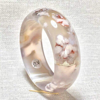  Vòng tay nữ bằng đá quý tự nhiên bột hoa anh đào trong suốt đá agate phong cách đơn giản và khí chất 