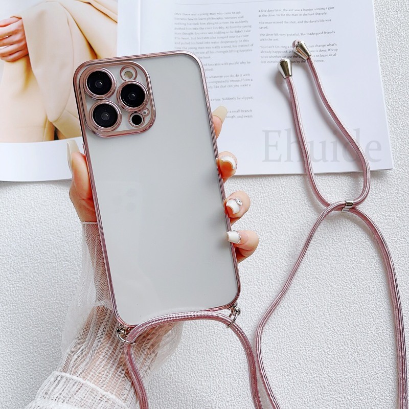 Xiaomi Redmi Note 14 13 Pro 14C 13C Mi 14T 13T 11T 12T Đeo Ngang Dây Mạ Vỏ Bảo Vệ Dây Đeo Trong Suốt