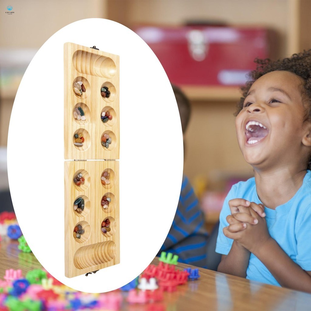 Gỗ Mancala Cờ Tướng Trò Chơi Có Thể Gập Lại Đá Quý Cờ Vua Trẻ Em Dự Tiệc Cung Cấp