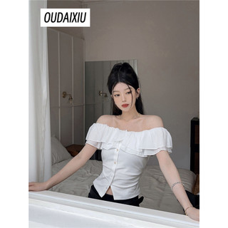 OUDAIXIU Áo Sơ Mi áo sơ mi nữ áo kiểu hàn quốc ins độc đáo Thoải mái tráng lệ WCS2440RHH 16Z240417