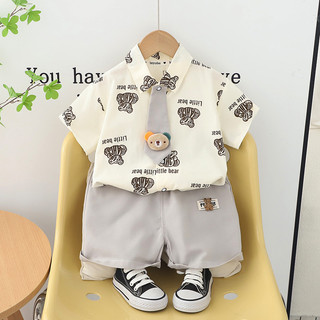 Trẻ Em Bé Trai Mùa Hè Quần Áo Cotton Trẻ Em In Hình Gấu Quần Short 2 Cái / bộ Trẻ Sơ Sinh Trẻ Em Thời Trang Tập Đi Theo Dõi 0-5 Tuổi