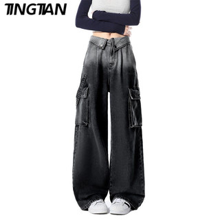 TINGTIAN quần ống rộng quần nữ jean Thể thao Fashion Vintage Trendy WLK2440TGG 16Z240418