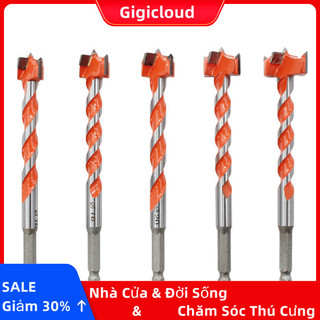Gigicloud 5 cái cưa lỗ, dụng cụ chế biến gỗ có tay cầm lục giác, mũi khoan khoan khoan tròn hợp kim cứng, nhựa