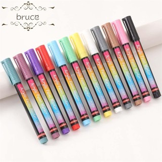 Bruce 12 Màu / bộ Graffiti Nail Liner Brush, Dụng cụ làm móng tay Sơn móng tay Sơn móng tay Bút vẽ sơn móng tay, Thiết kế Graffiti nhiều màu 3D Đường trừu tượng Bút vẽ móng tay