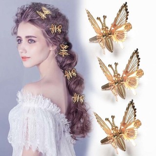 Tinh tế lông bướm kẹp tóc cho nữ thời trang côn trùng kim loại kẹp tóc barrettes tạo kiểu tóc trang trí phụ kiện tóc