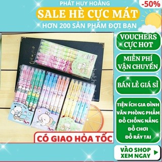 Hộp 12 bút mực bấm xóa được - bút mực tím xóa được giá rẻ - phát huy hoàng