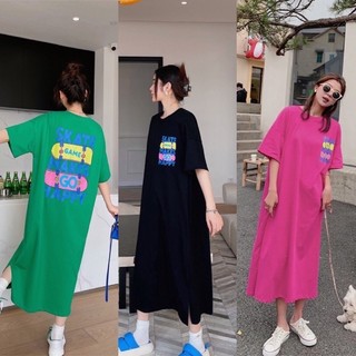 Váy suông skate from rộng dáng dài chất cotton ttdsa0037