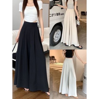 Quần Suông ống Rộng Xếp Ly Váy Nữ Mới Xuân Hè Thời Trang Hàn Quốc Ống Rộng Cao Cấp Quần Tây Nữ lưng thun tôn dáng
