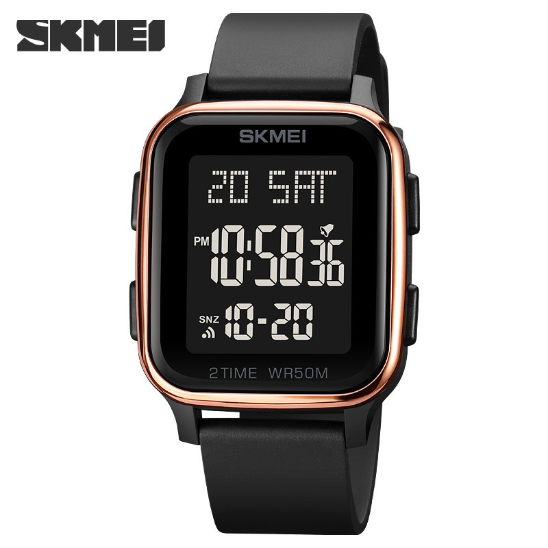 Skmei 1858 Đồng hồ reloj hombre Đồng hồ kỹ thuật số LED thời trang Đồng hồ nam 5Bar Lịch chống nước Đếm ngược Đồng hồ đeo tay điện tử