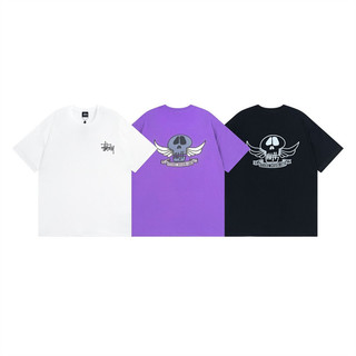 Xu Hướng Cổ Điển ST461Y Cặp Đôi Áo Phông Cotton Thời Trang Thể Thao Monogram Đầu Lâu In Áo Ngắn Tay Plus Kích Thước Unisex