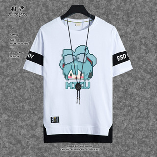 Mùa Hè Nam Nữ Phong Cách Nhật Bản Xu Hướng Nam Cổ Tròn Tay Ngắn Hoạt Hình Hatsune Miku In Áo Sơ Mi Quá Khổ Nam Rời Đồ Họa Áo Thun Quần Áo Đường Phố Áo