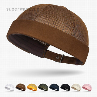 Wy1 mùa hè full lưới mái vòm mũ màu trơn rỗng lưới thoáng khí vành skullies mũ
