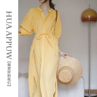 Đầm Cổ Chữ V Thời Trang Pháp Nữ Xuân Hè Phong Cách Mới Màu Trơn Phối Ren Ngắn Tay Giữa Tay