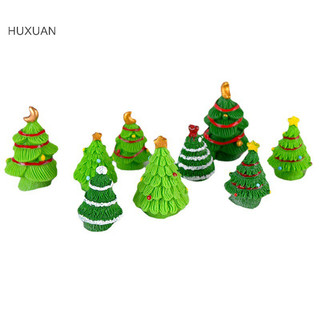 Huxuan Mini Cây Giáng Sinh Hình Búp Bê Trang Trí Sân Vườn Trang Trí Đồ Chơi Trẻ Em Thu Nhỏ Phong Cảnh Đồ Trang Trí Tượng Nhựa Thủ Công RFT