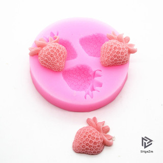 [Shgezm] Khuôn Silicon Trái Cây Dâu Ba Lỗ Đường Dụng Cụ Thủ Công Khuôn Fondant Khuôn Socola Trái Cây Cho Bánh Dụng Cụ Trang Trí [MỚI]