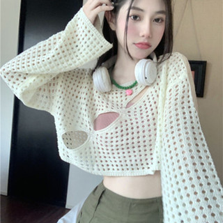 Cool Salt Girl oversize Mặc mùa hè Áo sơ mi nữ rỗng phong cách mới
