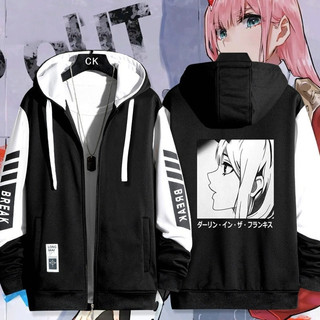  Anime Darling In The Franxx Zero Two 02 3D In Nam Dây Kéo Áo Khoác Bông Tai Kẹp Thu Đông Thường Ngày Nam Hoodi Nữ Áo Khoác Plus Kích Thước 