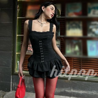 Hitpop-bộ trang phục 2 món mùa hè dành cho nữ Bộ quần short sọc sọc không tay