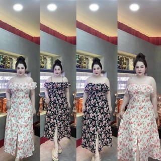60-90KG ĐẦM HOA DÂY TRỄ VAI NÚT BỌC BẬN ĐƯỢC NHIỀU KIỂU VAI BIGSIZE VƯƠNG NGỌC HÂN DÁNG DÀI MAXI