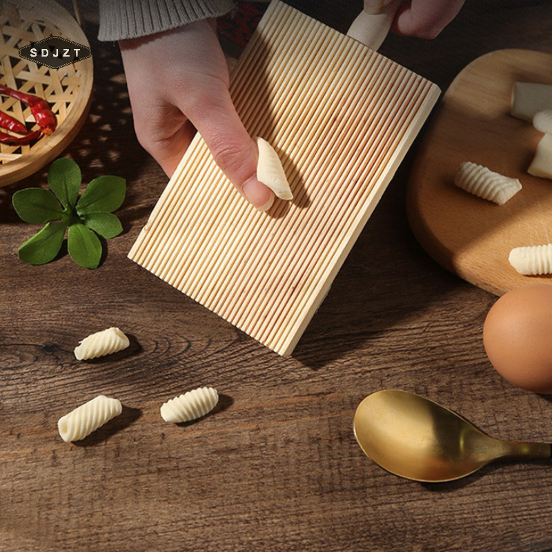 < SDJZT > Bảng Gnocchi Ý Dụng cụ làm bánh nhà bếp bằng gỗ Pasta Maker Gnocchi Roller Board Dụng cụ n