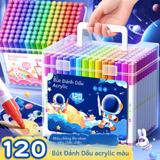  Bút Đánh Dấu Acrylic 120 Màu Có Thể Giặt Được Bộ Bút Màu Nước Đặc Biệt Dành Cho Học Sinh Không Trong Suốt 