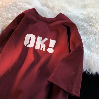 [Plus Size M-5XL] Áo nam Áo thun chui đầu Oversize tay ngắn cỡ lớn Quần áo nam Quần áo nam nguyên bản Mỹ Vintage OK in áo thun quá khổ nửa tay Áo thun trẻ trung