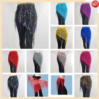 Bụng khiêu vũ eo dây xích sequin tua rua tam giác khăn cho người mới bắt đầu thực hành khiêu vũ hiệu suất eo dây xích váy