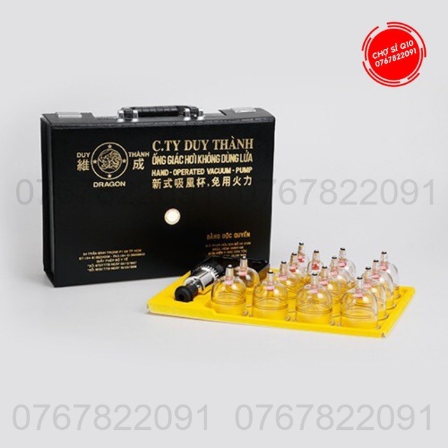 Bộ Giác Hơi Không Dùng Lửa Duy Thành Vali Đen 15 Ly