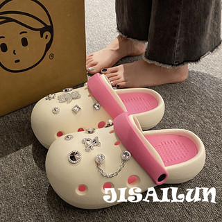 JISAILUN  dép cross đế cao dép nữ dép đi biển Chống Trượt Tiện lợi Thể thao Đẳng cấp Đẹp FBT2460F21 25Z240620