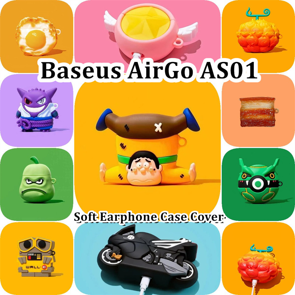 Dành Cho Baseus AirGo AS01 Ốp Lưng Cool Phong Cách Hoạt Hình Vỏ Tai Nghe Silicon Mềm Vỏ NO.3
