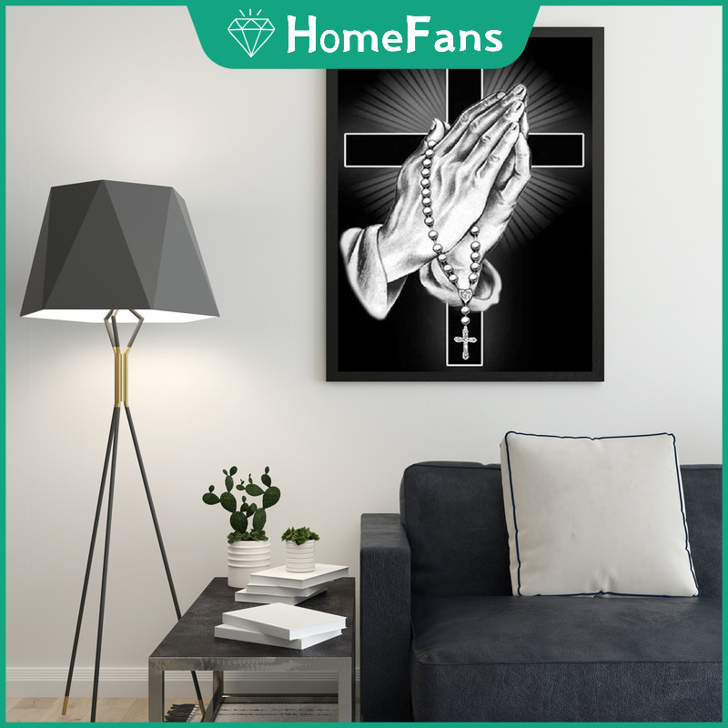[Hf] Cross Hands Jesus 5D DIY Diamond Painting Kit Cosmic Cross Diamond Thêu Tranh Kim Cương Giả Khả