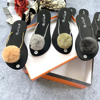  Dép kẹp nữ DITONA ,dép xỏ ngón đính lông dây mảnh siêu đẹp đủ size. 