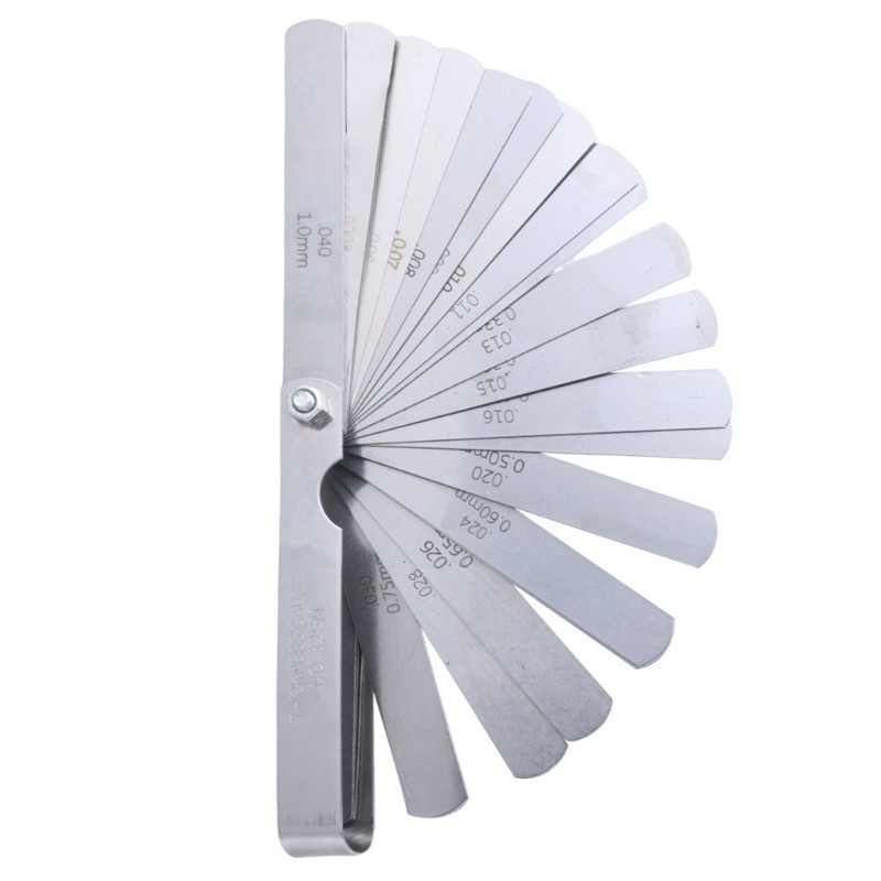 EDB * 0 03-1mm Van Offset Feeler Gauge 32 miếng Thép không gỉ Feeler Gauge