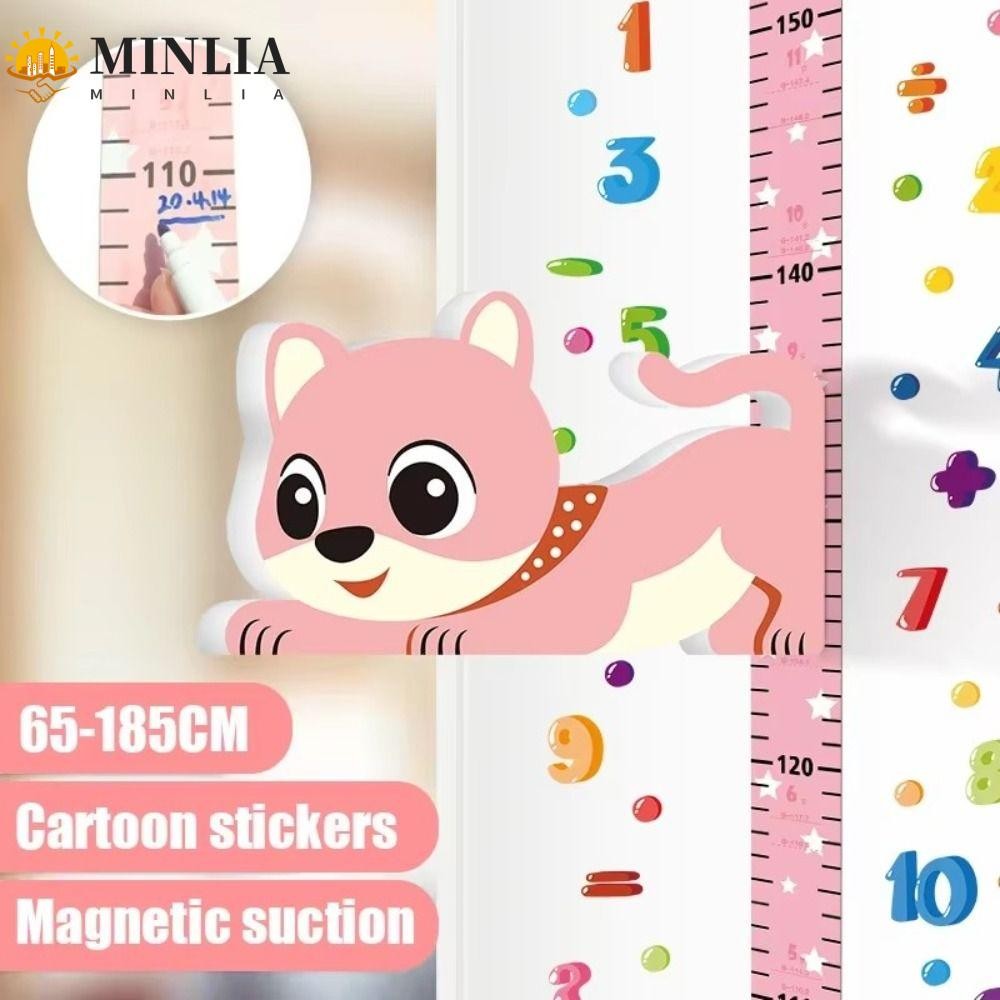 Thước đo chiều cao MINLIA, Nhãn dán tường chiều cao 3D di chuyển bằng động vật, Vịt khỉ hoạt hình Nhãn dán tường khủng long cá voi tự dính cho trẻ em