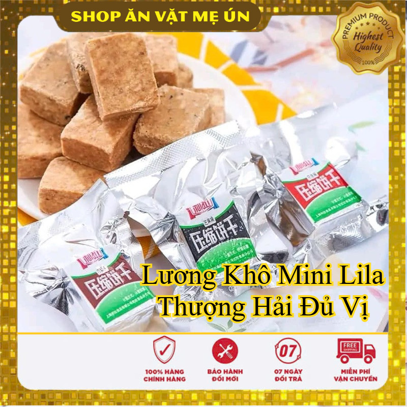 Gói 500G Lương Khô Mini Lila Thượng Hải Đủ Vị , Lương Khô Nén Tiện Lợi Thơm Ngon, đồ ăn vặt Nội Địa