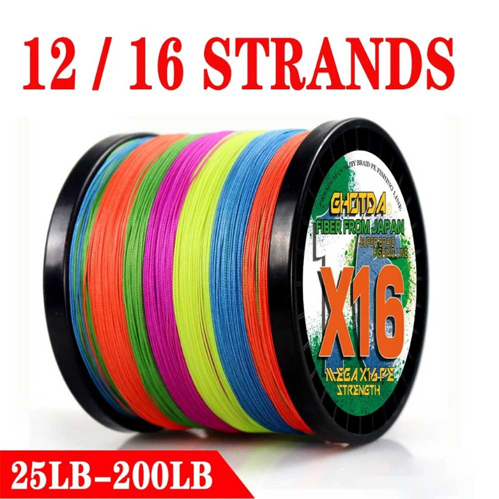 Dây câu PE bện chống ăn mòn nước mặn GHOTDA 100M Multifiber Max Drag 200LB Đường kính dày 0.16-0.80M