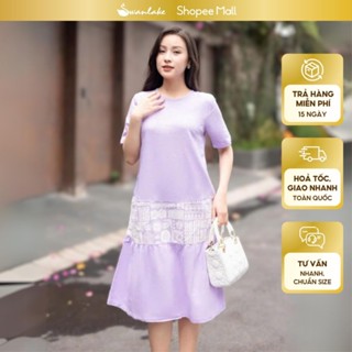 SWANLAKE | Váy Đầm Suông Đuôi Cá Cổ Tròn Tay Ngắn Vải Linen Cao Cấp In Lụa Họa Tiết Thổ Cẩm - D11291