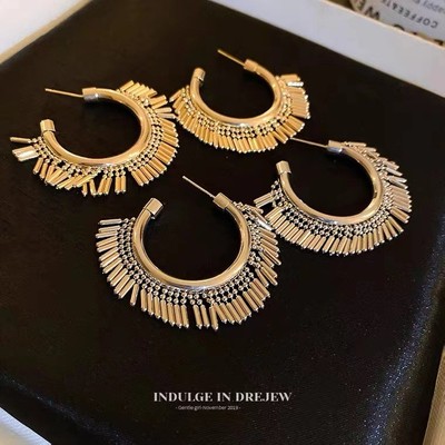 Pinkdududu Năng Động Tua Rua Hình Học Bông Tai Niche Thiết Kế Kỳ Lạ Bohemian Thời Trang Tinh Tế PD1980