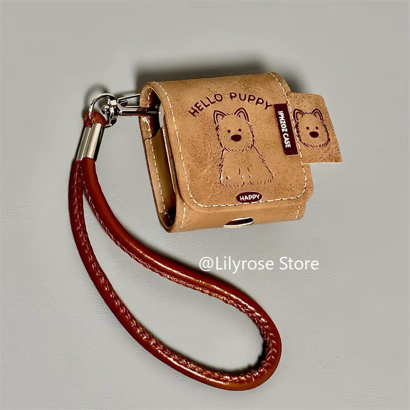 Ốp Da Cho AirPods 4 [2024] AirPods Pro2 Pro 3 2 1 Apple Wireless EarPods Protector Brown Cute Puppy