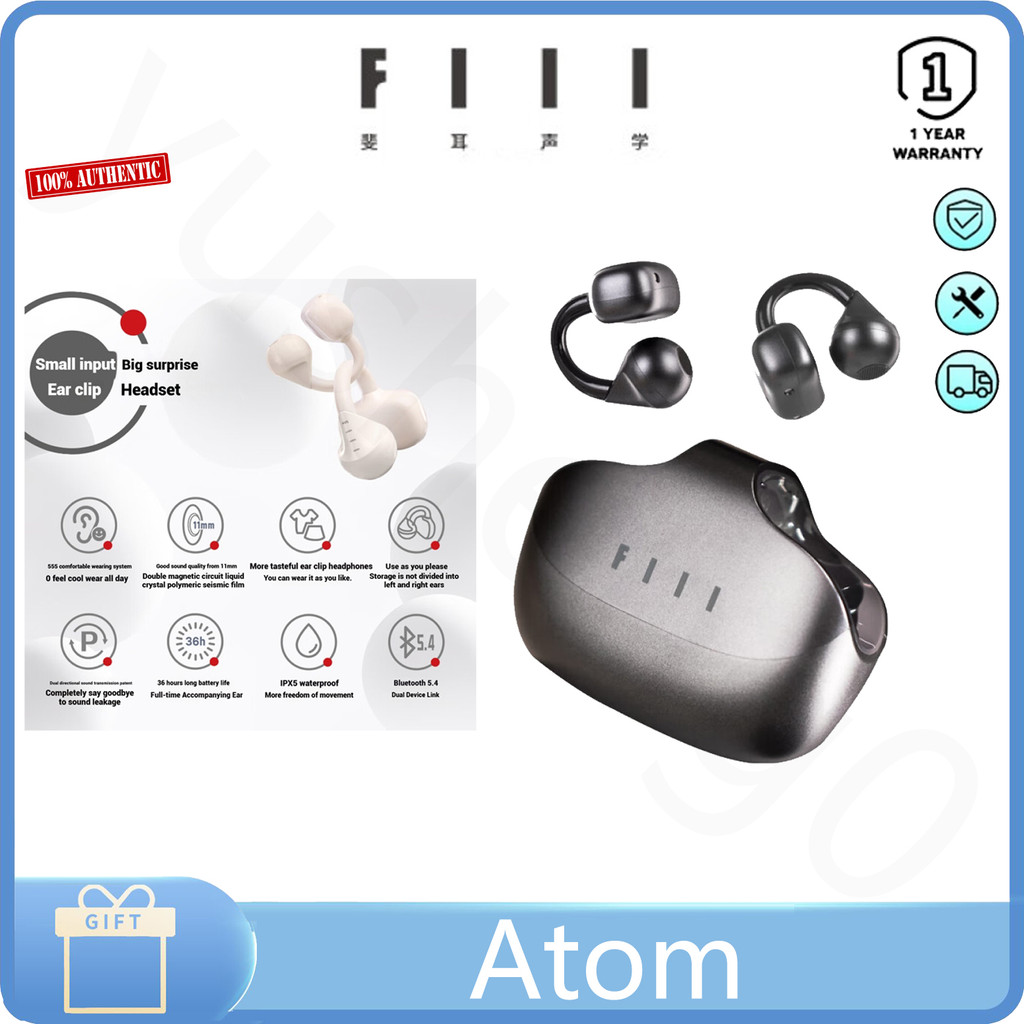 FIIL Atom Ear Clip Bluetooth headphones High sound bone conduction wireless open running headphones